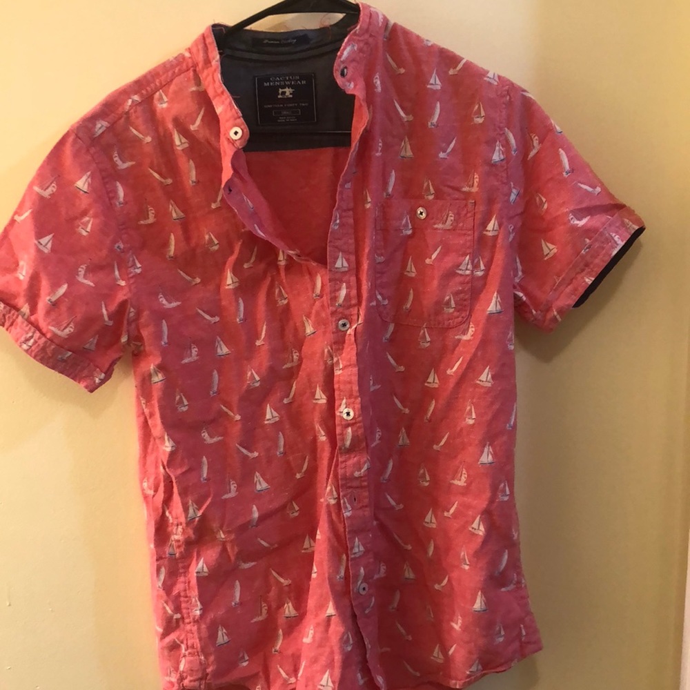 Pink casual button down